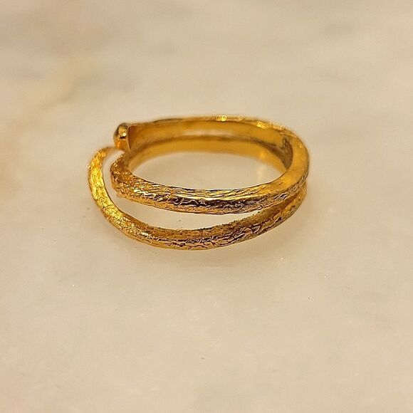 NWT Gorjana 18k Gold Snake Ring Boa Coil Wrap Serpent Dainty Thin Feminine Sz 6 - Picture 4 of 5